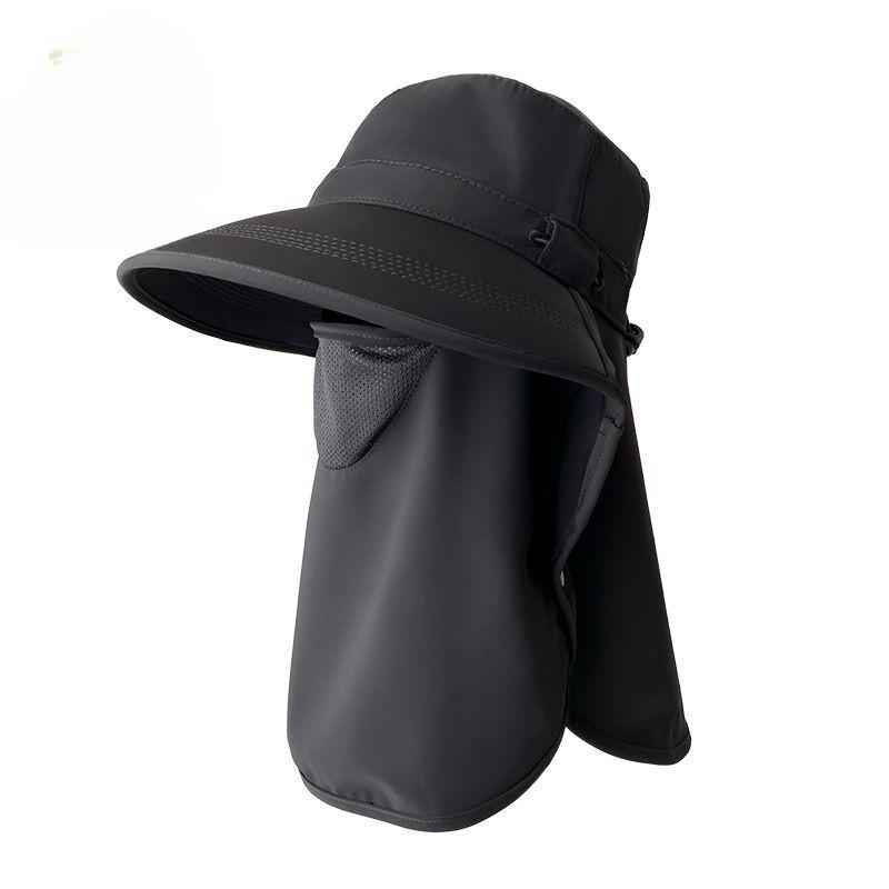 Summer UV Breathable Mask Neck Protection Sun Hat Large Brim All Round Sun Hat Outdoor Sun Protection Hat