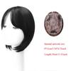 Synthetic 3 Clip In Hair Topper With Bangs 11inch Straight Wig Overhead Natural Invisible Replacement Cover White Hair Piece For Women