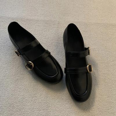 Ретро туфли Мэри Джейн женские туфли на низком каблуке с темпераментом туфли-лодочки с открытым верхом