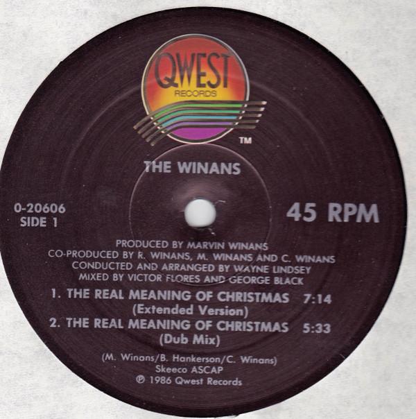 12-дюймовая пластинка WINANS - Real Meaning Of Christmas 020606 QWEST 1986 США Соул/Фанк Б/у