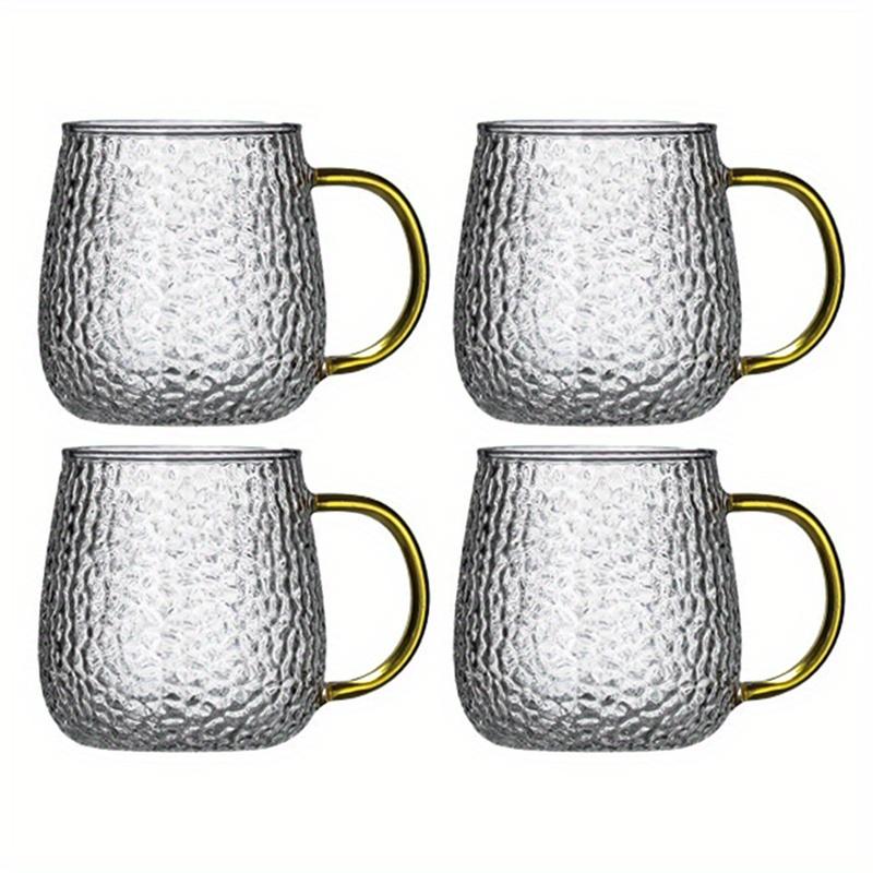 Стеклянная ручка на 12,3 унции, кованая термостойкая стеклянная посуда, многоразовая посуда для сока, кофе со льдом, чай, летние напитки, чашки для молока и коктейлей, домашняя кухня S