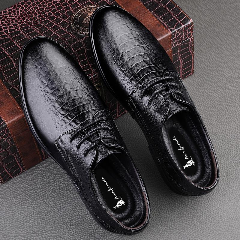 Fashion Handmade Genuine Leather Mens Shoes New Trendy Minimalist Oxford Shoe Lace Up Formal Business Shoes Classic Gentleman Footwear