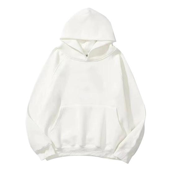 Men Fall Winter Hoodie Double Layers Solid Color Loose Big Pocket Soft Loose Pullover Long Sleeve Elastic Cuff Hooded Streetwear Men Hoodie