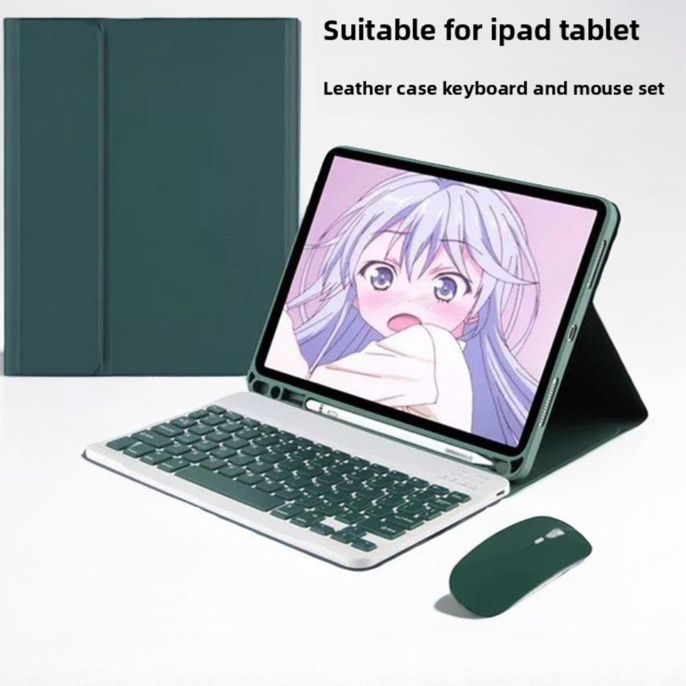 Чехол-клавиатура для iPad 10.2, съемная кожаная обложка с магнитной клавиатурой, мышью и держателем для карандаша