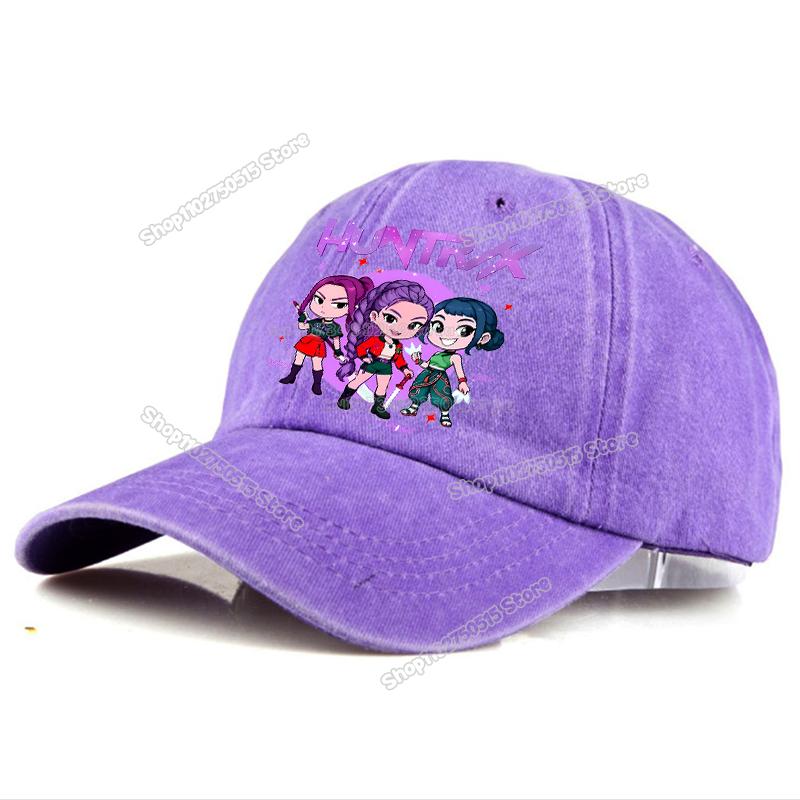 Perfect KPop Demon Hunters Retro Washed Baseball Caps for Women Girl Snapback Sunhats Outdoor Travel Sunshade Peak Cap Hip Hop Dad Hat