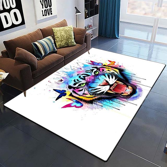 Art Domineering Tiger 3d Print Carpets For Living Room Bedroom Decor Carpet Soft Home Bedside Floor Mat Play Area Rugs Carpet