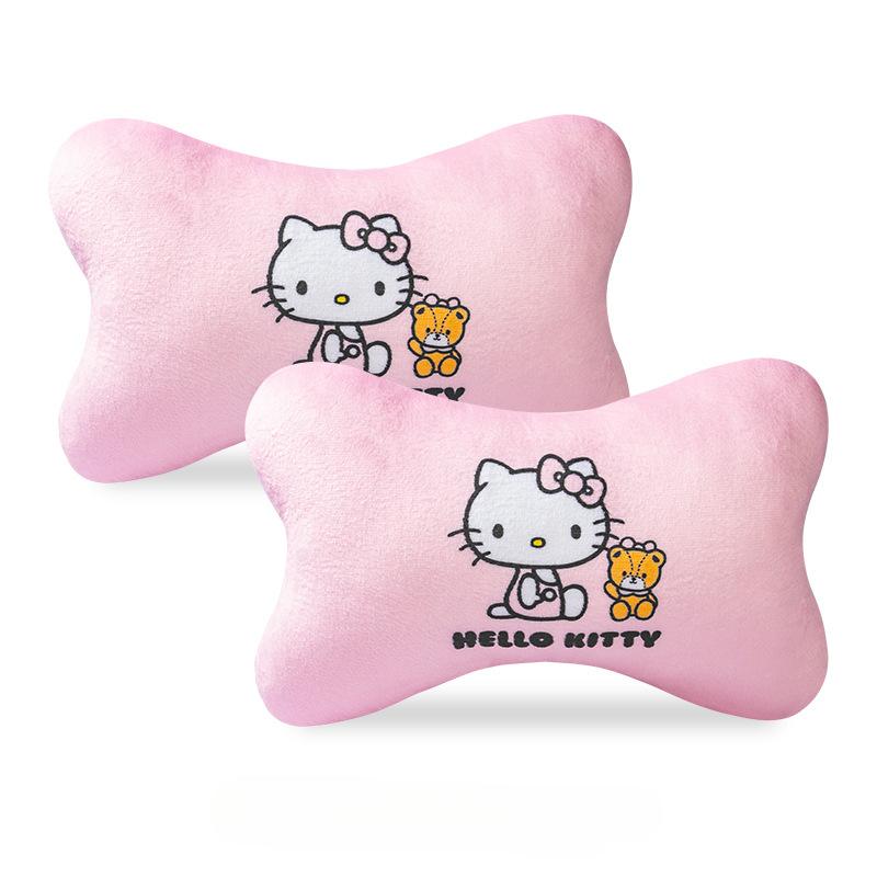 Подушка для шеи в машину Hello Kitty Мультяшная подушка-подголовник для автомобиля Автоаксессуары Салон Женская Кавайная Подушка на сиденье