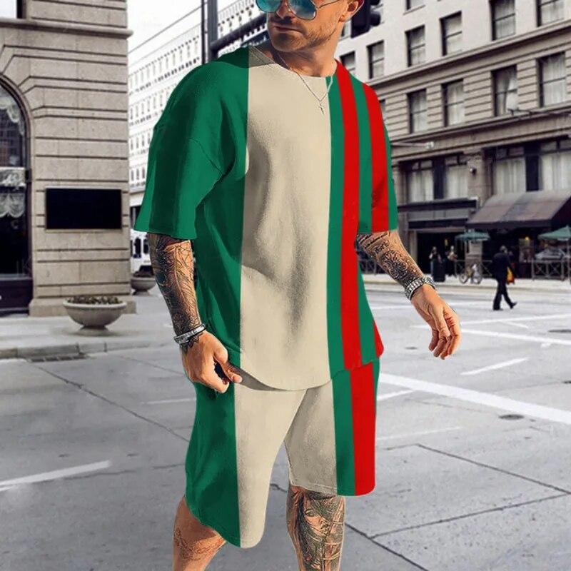 Новый летний мужской спортивный костюм, однотонная футболка + шорты, модный стильный спортивный костюм, комплект, спортивная одежда, костюм, одежда больших размеров