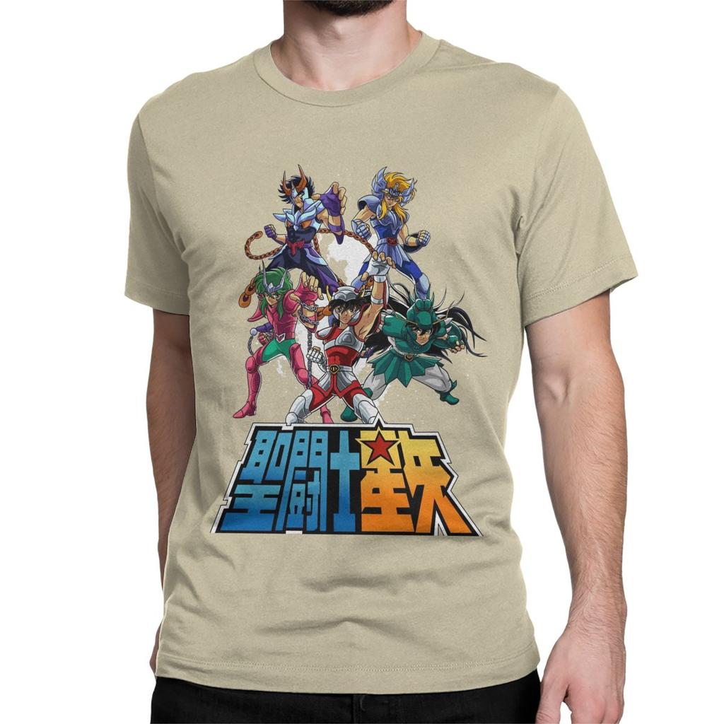 Рыцари Зодиака Японское Аниме Мужская Женская Футболка Футболка Святой Сейя Футболки с коротким рукавом Чистый хлопок 6XL Одежда