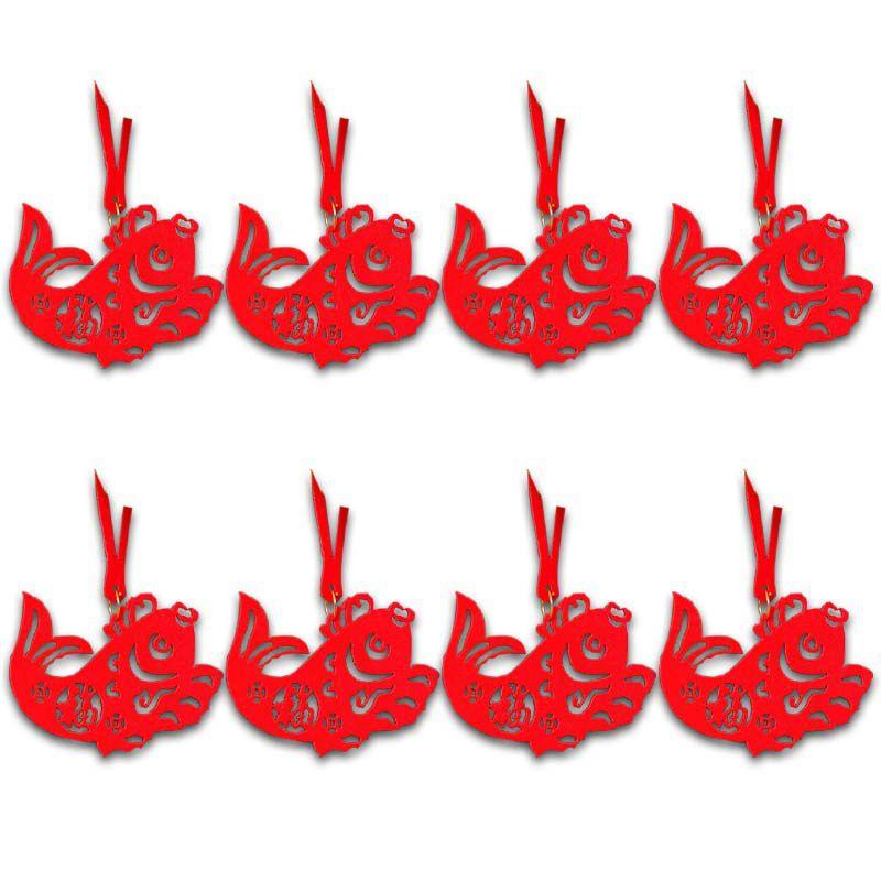 Красиво сделанный 8 шт. Китайский Новый год CNY Уличный красный декор Фестиваль Бонсай Денежное дерево Подвеска