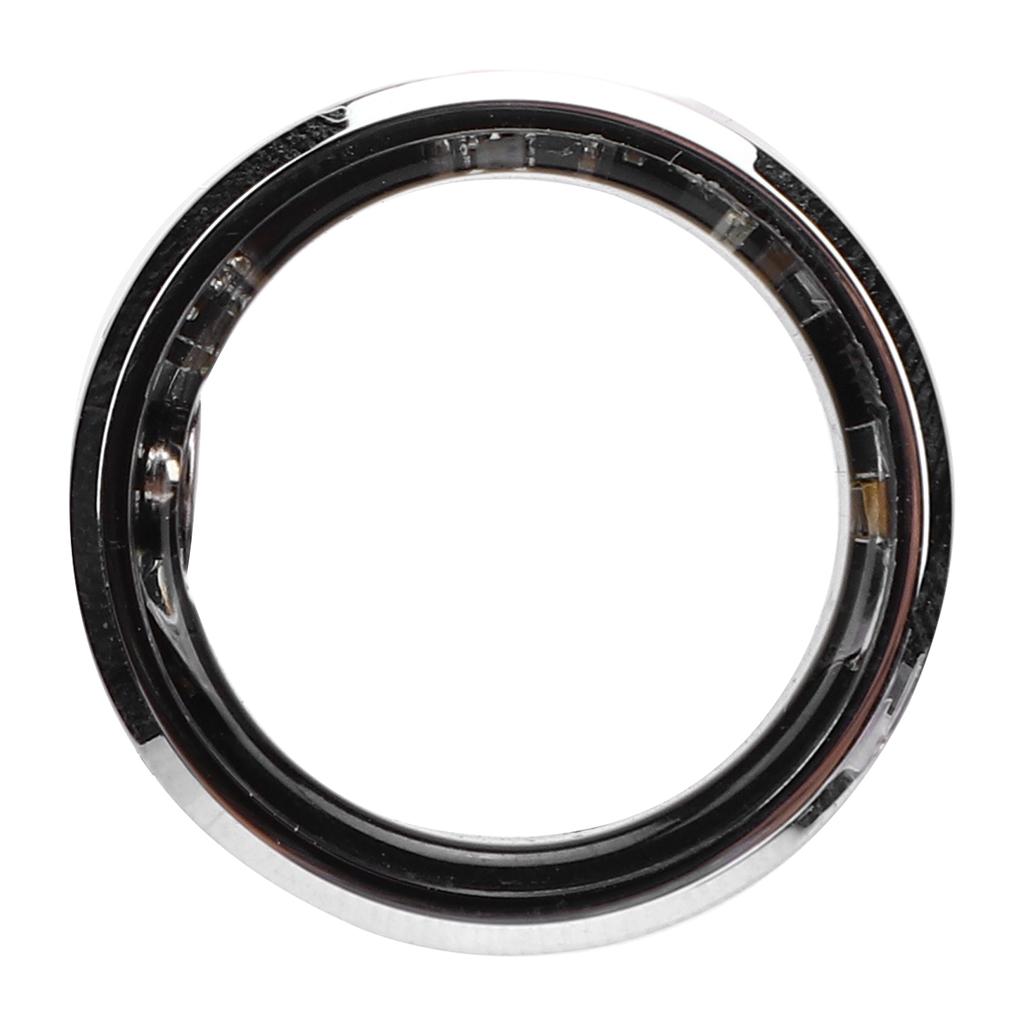 Smart Ring with Inlaid Rhinestone IP68 Water Proof Fitness Tracker Bluetooth Photo Taking Multiple Sports Modes Silver