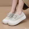 Fashion Women's Casual Thick Sole Height Increasing Spring New Fashion Versatile White Shoes Simple Comfortable Daily Women's Shoes