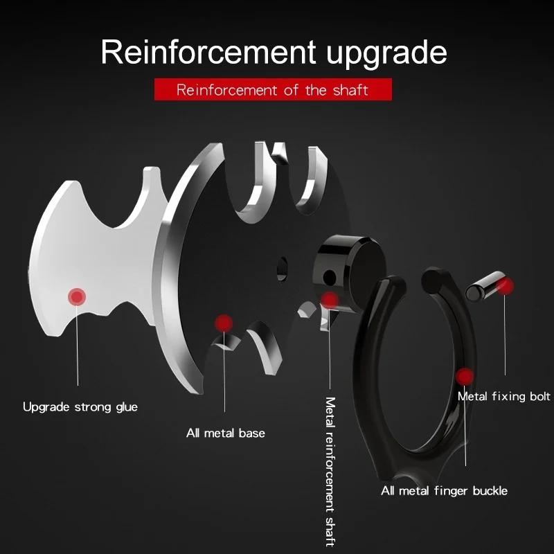 Oatsbasf Bat Finger Ring Phone Holder 360 Degree Rotate Mobile Phone Stand For iPhone 12 13 Pro Max Xiaomi 12 Cell Phone Holder
