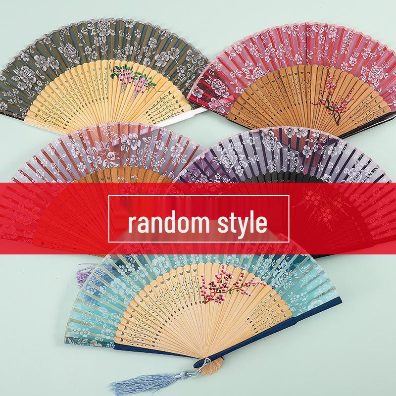 Традиционный китайский складной веер для женщин и детей - Портативный, маленький, идеально подходит для ханьфу, ципао, танцев и использования летом