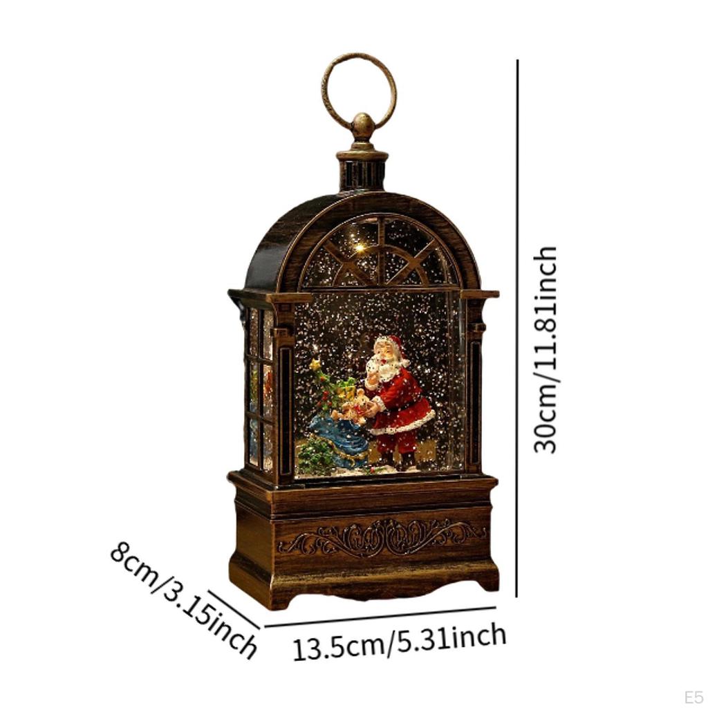 Christmas Music Box Desktop Figurine Lantern Portable Ornament Lighted for