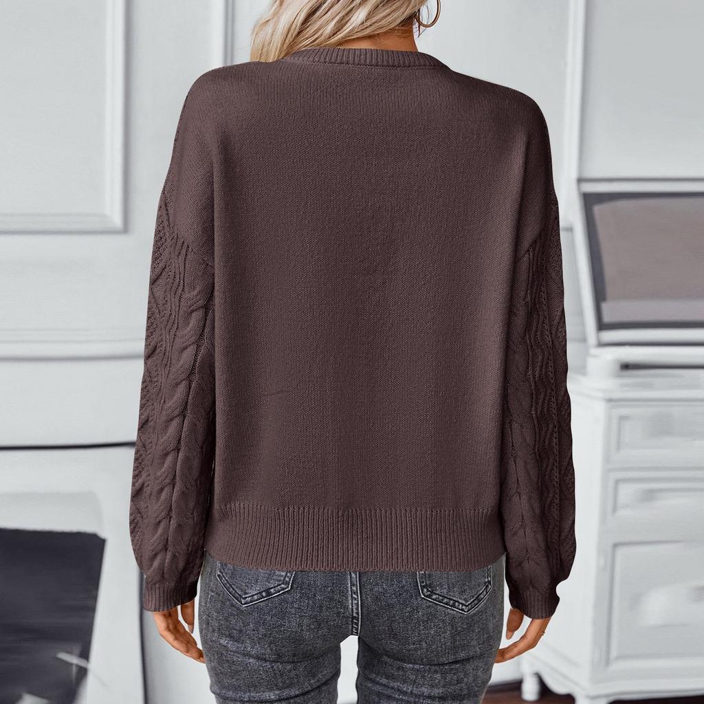 Women's Knitted Sweaters Crewneck Long Sleeve Oversized Pullover Vintage Fall Winter Knitwear