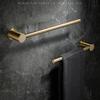 Tuqiu Brushed Gold Towel Hanger Wall Mounted Brass Towel Rack Bathroom Towel Holder Brass Towel Bar Rail Brief Towel Holder
