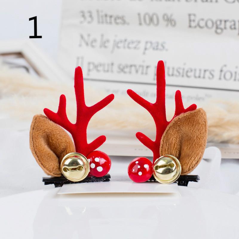 Рождественская заколка для волос Детская заколка для волос Рог оленя Двойной зажим Рождественский подарок Праздничные принадлежности Утка Зажим для стакана