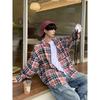 2024 Клетчатая рубашка с длинным рукавом в японском стиле Гонконга Ins Свободная рубашка для мальчиков Летнее модное универсальное повседневное пальто