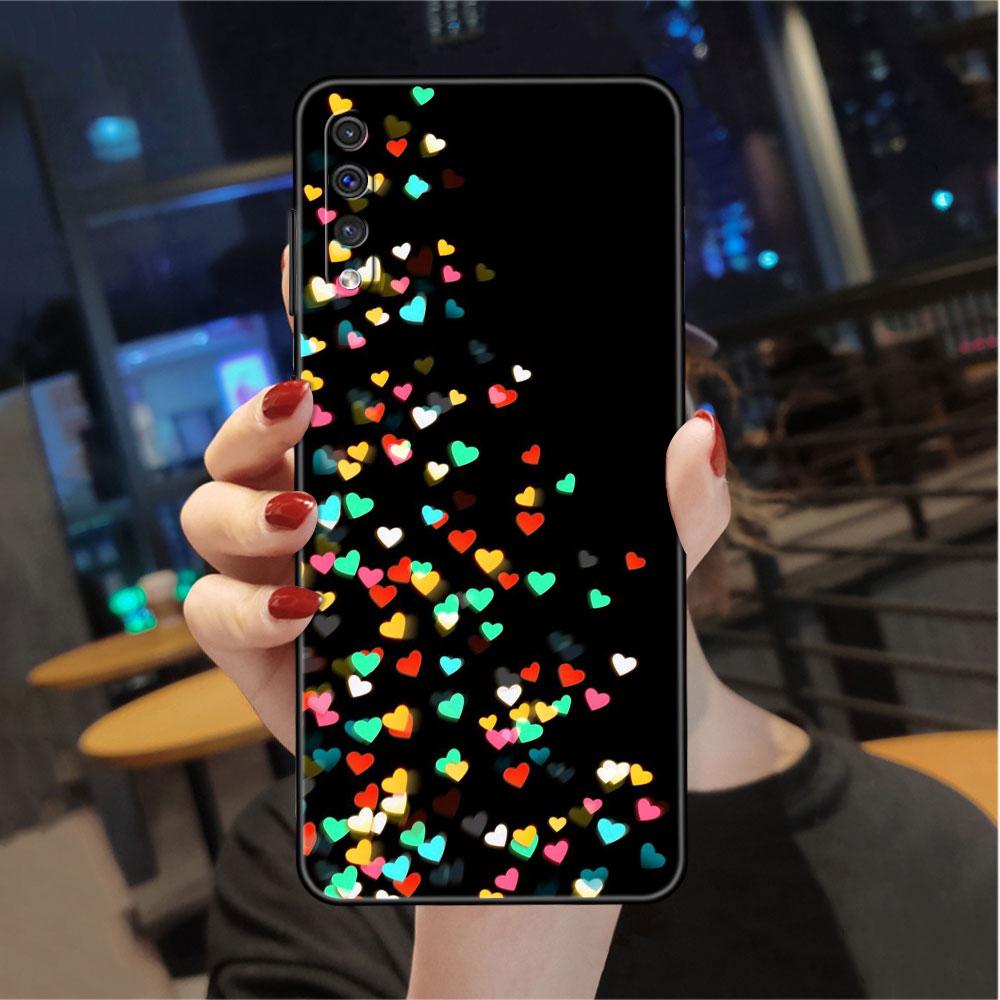 Чехол LOVE Heart для Samsung Galaxy A50 A70 M52 A30 A20s A20e A10 A40 A10s M51 M31 M30s M13 5G черный чехол для телефона