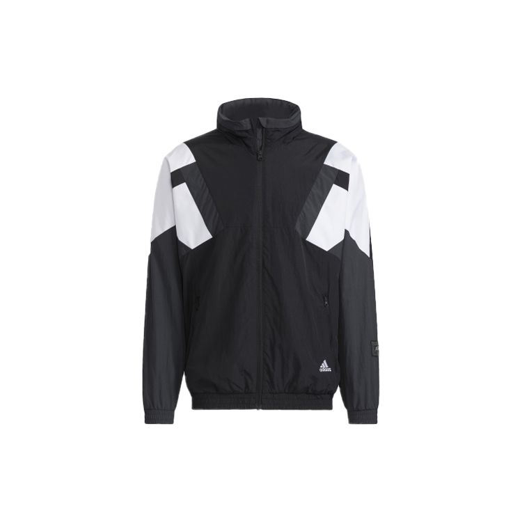 adidas Спортивная куртка с воротником-стойкой и цветными блоками Мужская верхняя одежда Черный HE7472