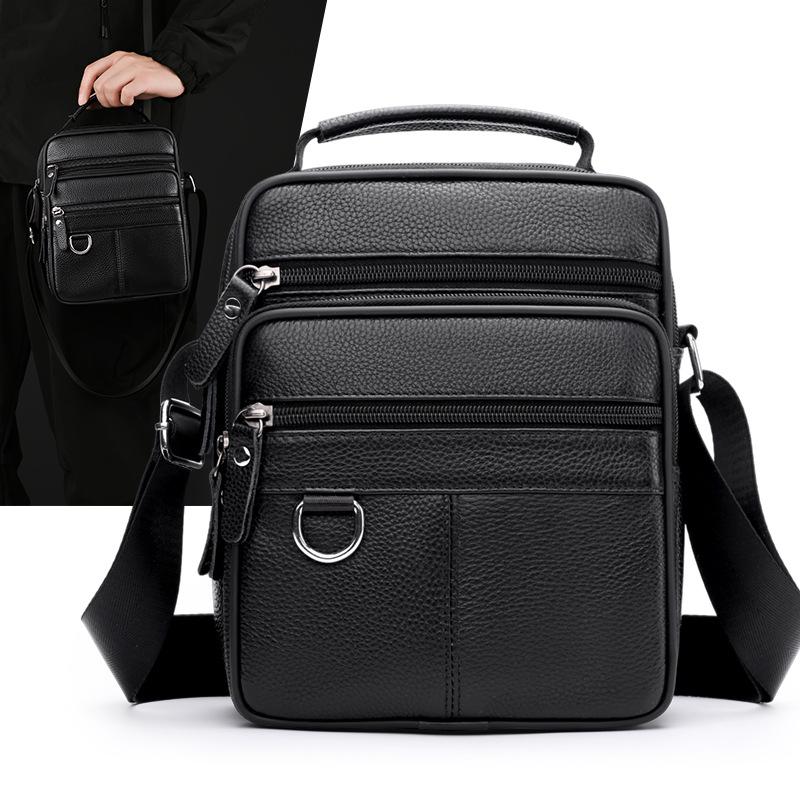 Men's Vertical Shoulder Bag: Business Casual Multi-compartment Backpack Briefcase