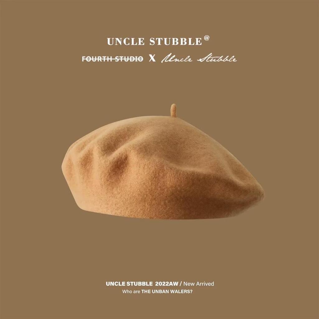 Женский ретро шерстяной берет: Универсальная фетровая шляпа на осень и зиму однотонной расцветки, в корейском стиле художника.