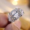 Delicate Fashion Oval White Zircon Rings for Women Silver Color Wedding Engagement Ring Jewelry Gift