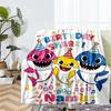 Custom Name Shark Theme Printed Blanket - Perfect for Couch, Bed, Travel & Outdoor Use | Machine Washable, Cozy & Durable.