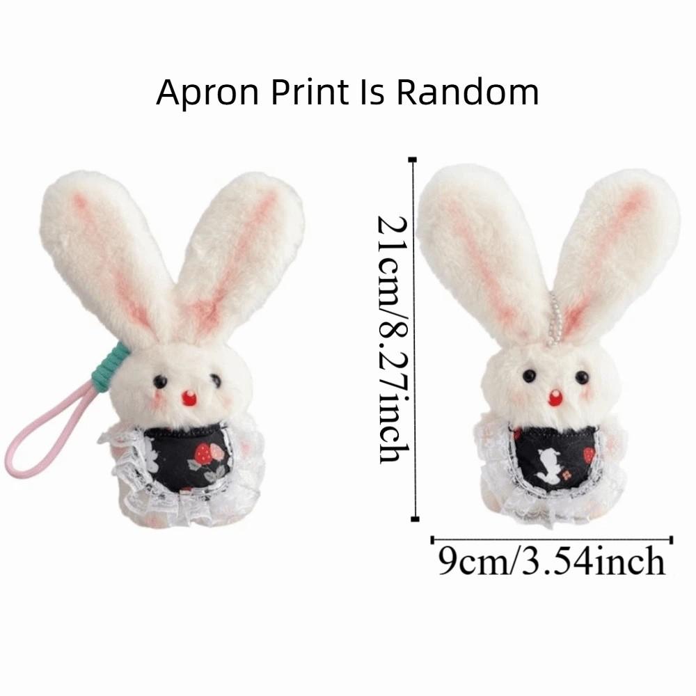 Soft Plush Rabbit Keychain Cute Long-eared Rabbit Pendant Girly Stuffed Keyring Women