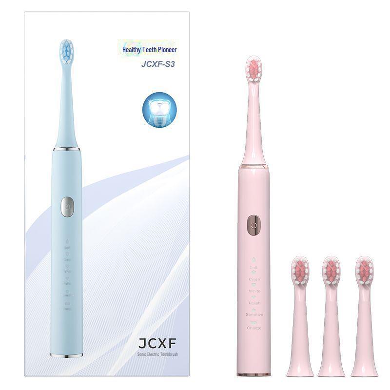 Набор электрических зубных щеток Jian: Аккумуляторные звуковые щетки для взрослых и пар, черные и белые - Бесплатная доставка