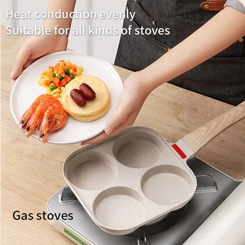 Anti Scalding Four-hole Frying Pan Non-stick Omelette Skillet Fried Egg Pan Kitchen