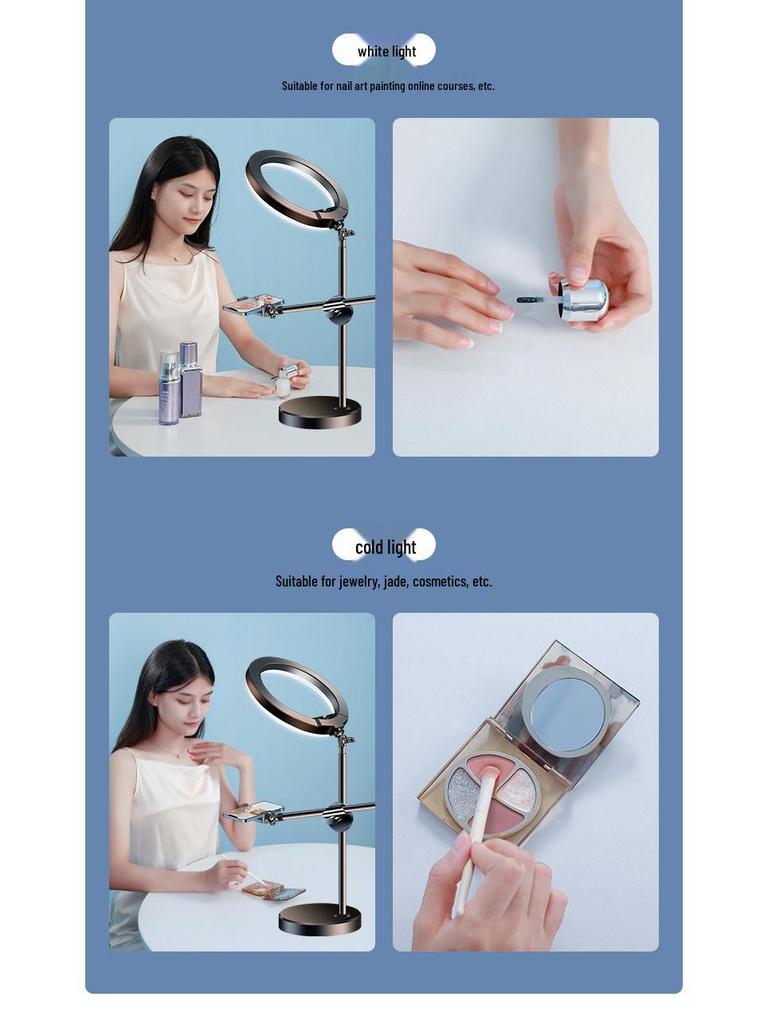 Nail Art & Calligraphy Adjustable Fill Light Stand for Photography & Live Streaming
