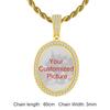 Personalized Photo Customized Pendant Necklace For Men Women Hip Hop Rock Ice Out Zircon Gold Color Fashion Jewelry Dropshipping
