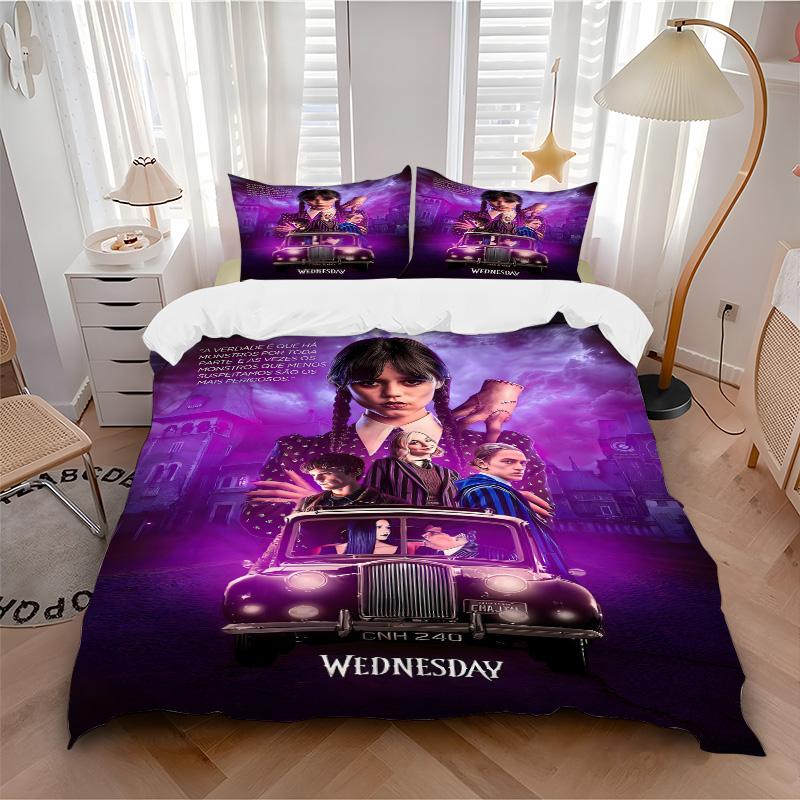 Wednesday Addams Returns Print 3Pcs Bedding Setduvet Cover With 2 Bedropillowcase Home Birthday Gift
