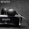 Мужские поляризационные солнцезащитные очки BENZEN, классические прямоугольные мужские солнцезащитные очки для вождения, винтажные Óculos B9370