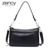 Zency Elegant Women Handbag 100% Genuine Leather Ladies Shoulder Bag Crossbody Messenger Purse Fashion Hobos Black High Quality