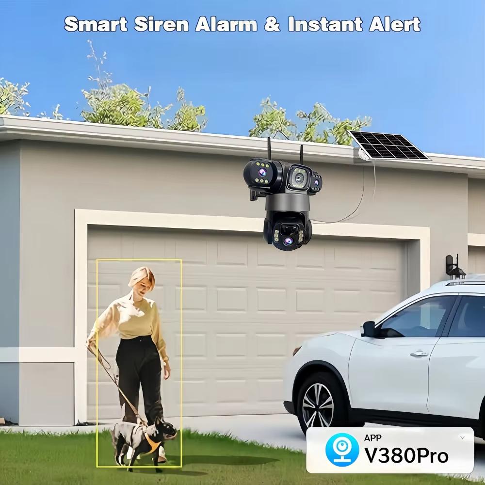 LS VISION Уличная 4G солнечная камера, 6K с питанием от аккумулятора PTZ 12 МП камера видеонаблюдения для дома, обнаружение движения PIR, цветное ночное видение, видеонаблюдение