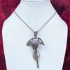 Pinolith Jasper Gemstone Pendant Copper Wire Wrapped Rainbow Moonstone Jewelry