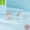Серьги-пусеты из стерлингового серебра 925 пробы в виде полых пятиконечных звезд, Простые, трендовые, серебряные серьги-пусеты в виде звезд