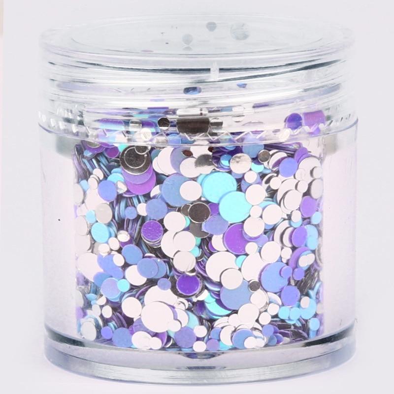 1 Box Mixed Size Colorful Round Nail Sequin Flake Slice Nail Decoration