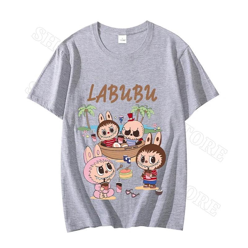Labubu Унисекс Одежда Женская Футболки Милая Одежда Мультфильм Аниме Графический Принт Футболка Крутые Удобные Топы Подарок Для Вечеринки Унисекс