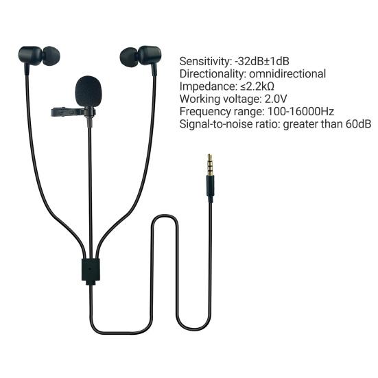 1,5 м Петличный микрофон Профессиональное шумоподавление Мини для прямой трансляции Записи Петличная гарнитура Микрофон для мобильного телефона