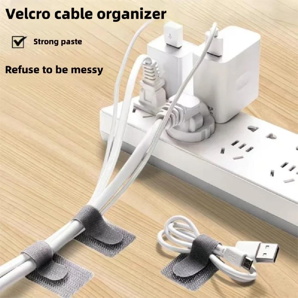 10pcs Reusable Ties Fastening Wire Cable Organizer Cord Rope Holder Self Adhesive Adjustable Cord Organizer Straps Storage