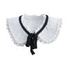 Royal Style Cotton Fake Collar Shawl Wrap Hollow Out Floral Lace Ruffled Trim Necklace Pointed  Lapel Blouse Dropshipping