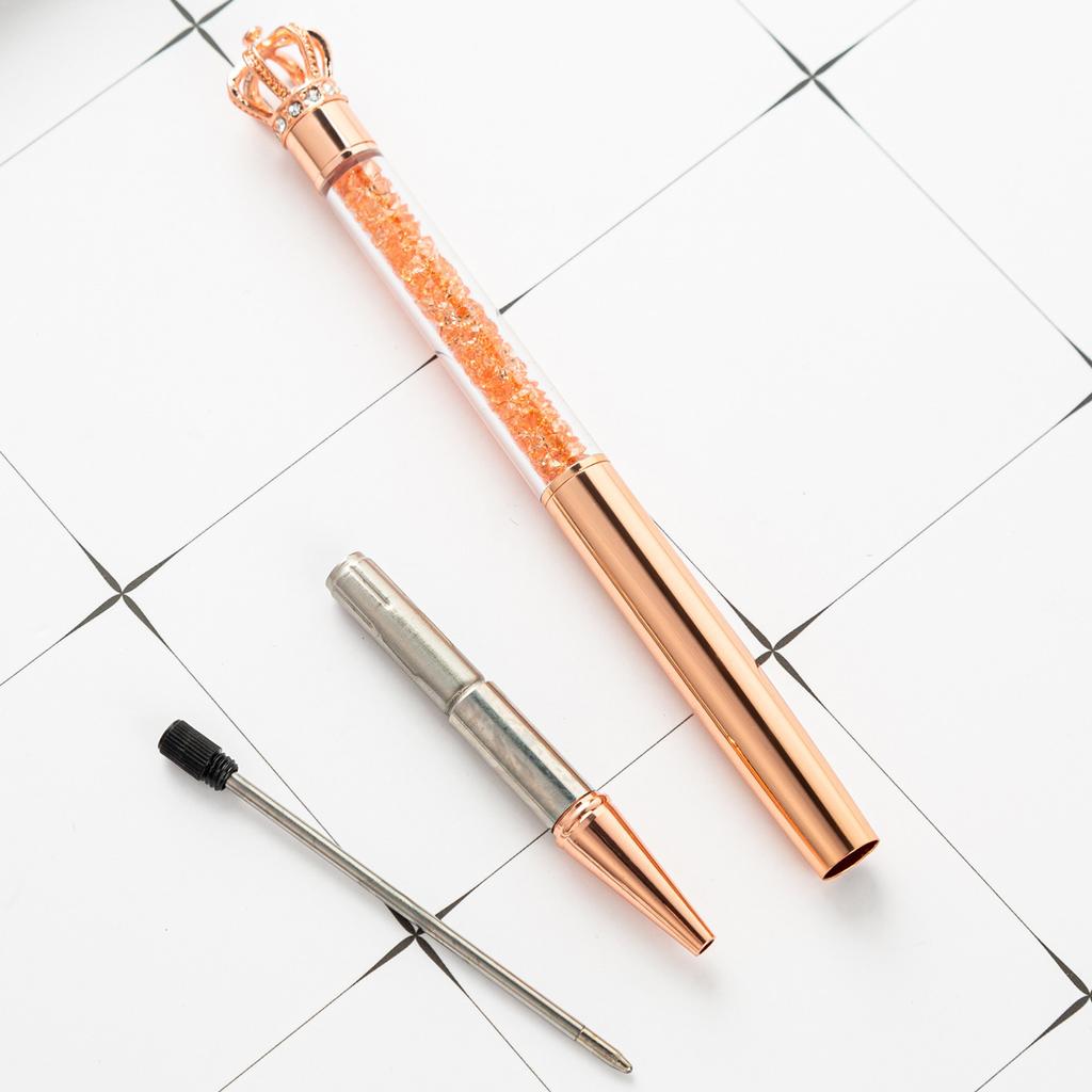 1 шт., креативная многоцветная хрустальная Корона, деловые металлические офисные вращающиеся ручки, школьные канцелярские принадлежности, офисные принадлежности, шариковая ручка