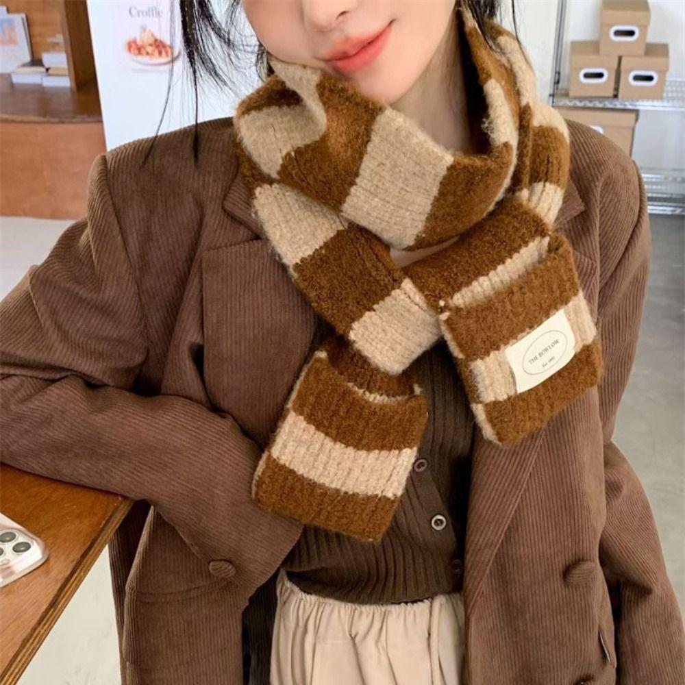 Harajuku Long Striped Scarves Korean Style Stripe Shawl Multicolor Y2K Striped Scarf Ladies