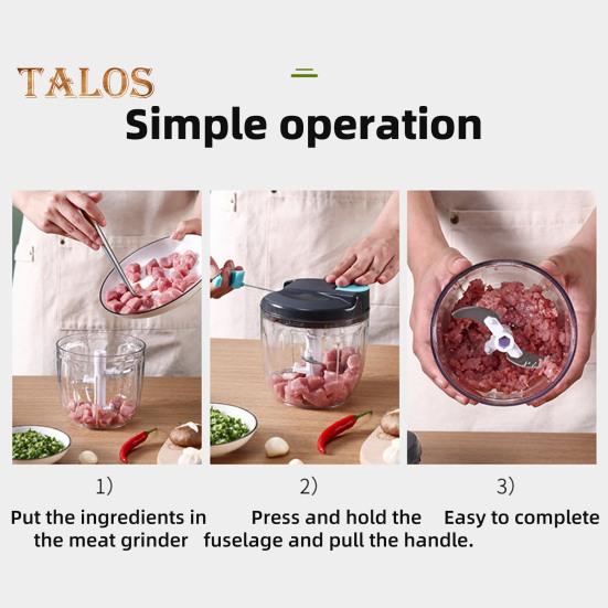 Ручная мясорубка, измельчитель овощей, переносная ручная чесночная мясорубка, лукорезка, кухонный комбайн для овощей, фруктов и орехов