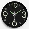 Светящиеся настенные часы Бесшумные часы Домашние часы для гостиной Настенные часы Простые кварцевые часы Cloc 25 см