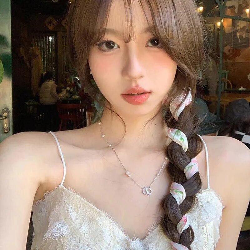 Шарф для волос с цветочным принтом, повязка на голову, бандана, женский летний тонкий шифоновый солнцезащитный платок, ретро треугольный шарф, тюрбан